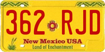 NM license plate 362RJD