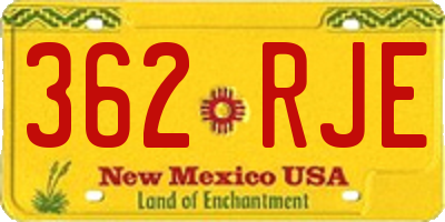 NM license plate 362RJE