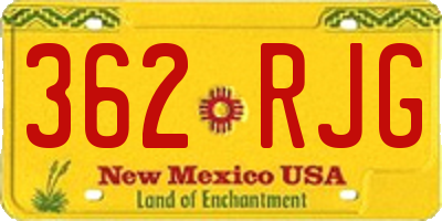 NM license plate 362RJG