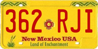 NM license plate 362RJI