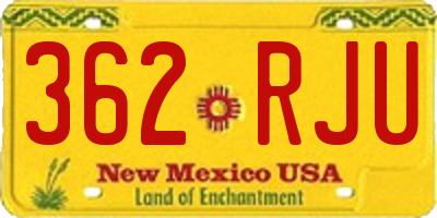 NM license plate 362RJU