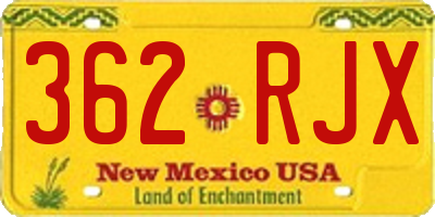 NM license plate 362RJX
