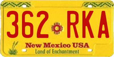 NM license plate 362RKA