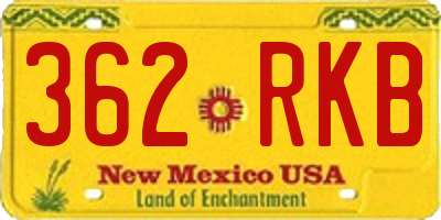 NM license plate 362RKB