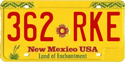 NM license plate 362RKE