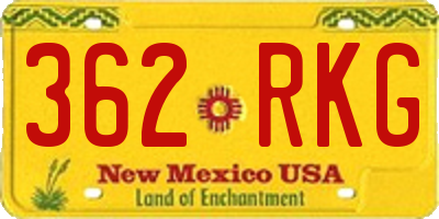 NM license plate 362RKG