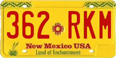 NM license plate 362RKM