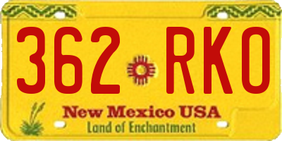 NM license plate 362RKO