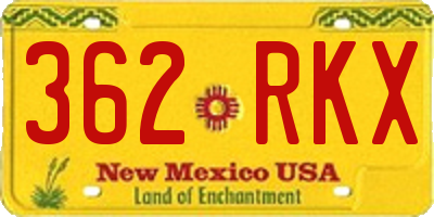 NM license plate 362RKX