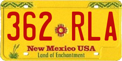 NM license plate 362RLA