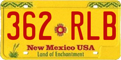 NM license plate 362RLB