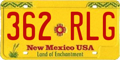 NM license plate 362RLG