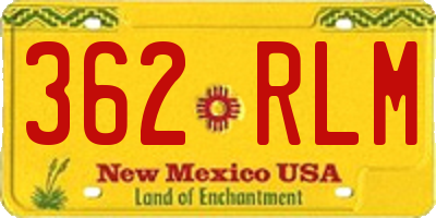 NM license plate 362RLM