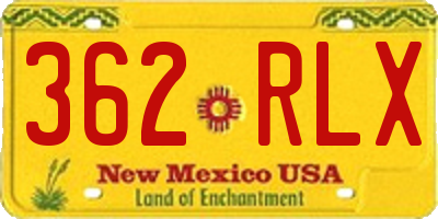 NM license plate 362RLX