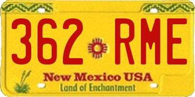 NM license plate 362RME