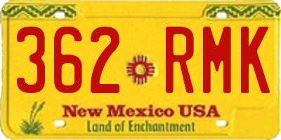 NM license plate 362RMK