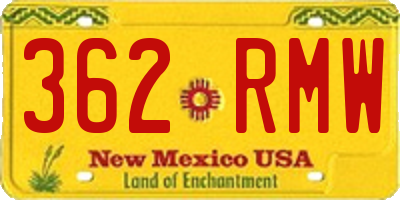 NM license plate 362RMW