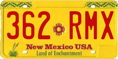 NM license plate 362RMX