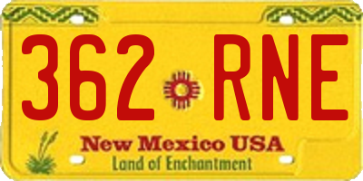 NM license plate 362RNE