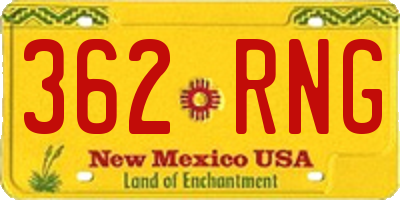 NM license plate 362RNG