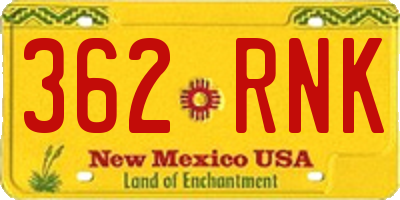 NM license plate 362RNK
