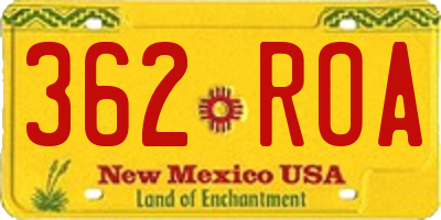 NM license plate 362ROA