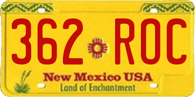 NM license plate 362ROC