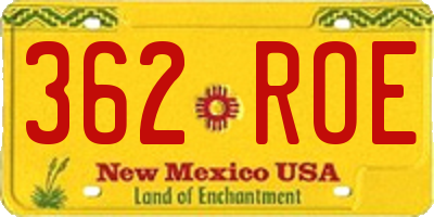 NM license plate 362ROE