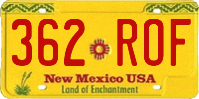 NM license plate 362ROF