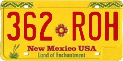 NM license plate 362ROH