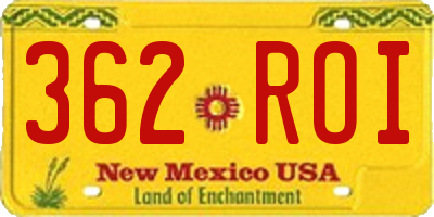 NM license plate 362ROI