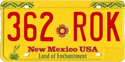 NM license plate 362ROK