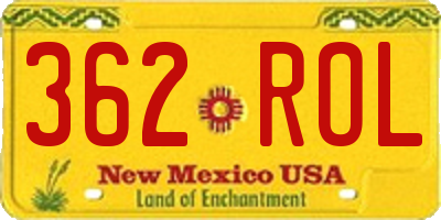 NM license plate 362ROL