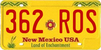 NM license plate 362ROS