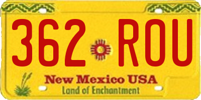 NM license plate 362ROU