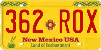 NM license plate 362ROX