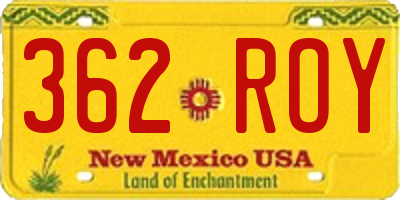 NM license plate 362ROY