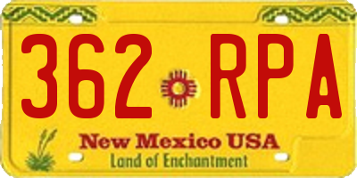 NM license plate 362RPA