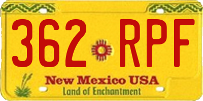 NM license plate 362RPF
