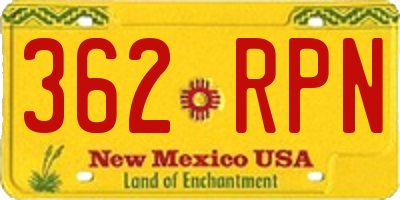 NM license plate 362RPN