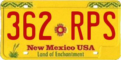 NM license plate 362RPS
