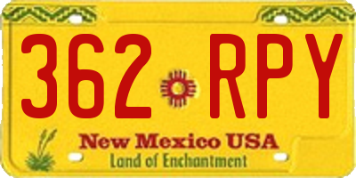 NM license plate 362RPY