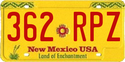 NM license plate 362RPZ