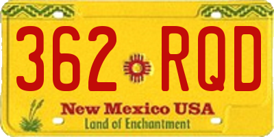 NM license plate 362RQD