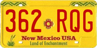 NM license plate 362RQG