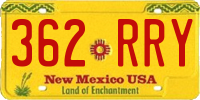 NM license plate 362RRY
