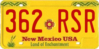 NM license plate 362RSR