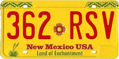 NM license plate 362RSV