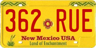 NM license plate 362RUE