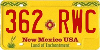 NM license plate 362RWC